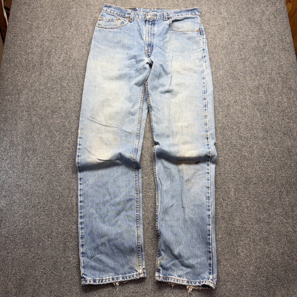 Levis 505 Mens 34x34 Light Wash Straight Leg Jeans Vintage 00505-4891 Mexico